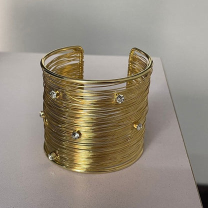 Chunky Gold Wire Stack Cuff