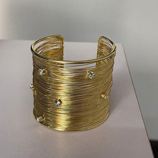 Chunky Gold Wire Stack Cuff