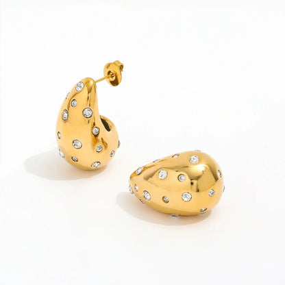 Stone Studded Drop Earrings