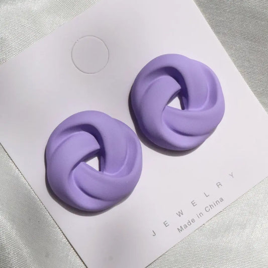 Lavender Round Earrings