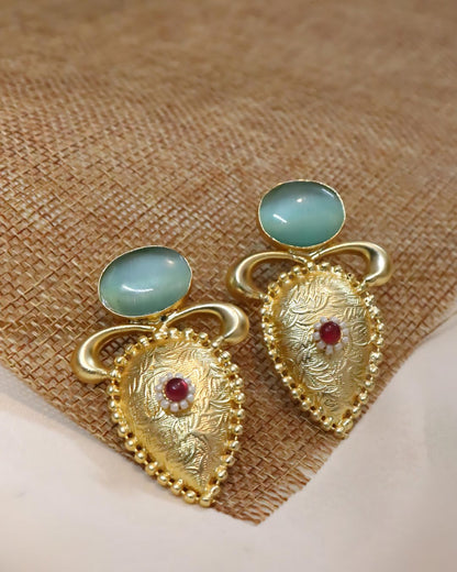 Sea Green Matki Earrings