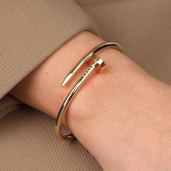 18K Gold-Plated Anti-Tarnish Nail Bracelet