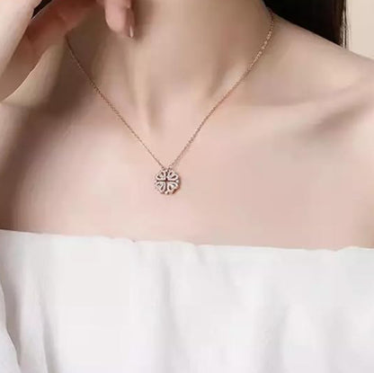 Magnetic Heart with Zircon stones Two way Necklace