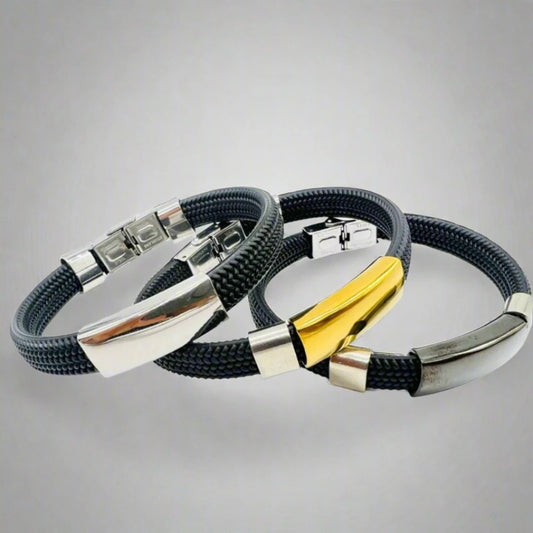 Men Plain Leather Wrist Band