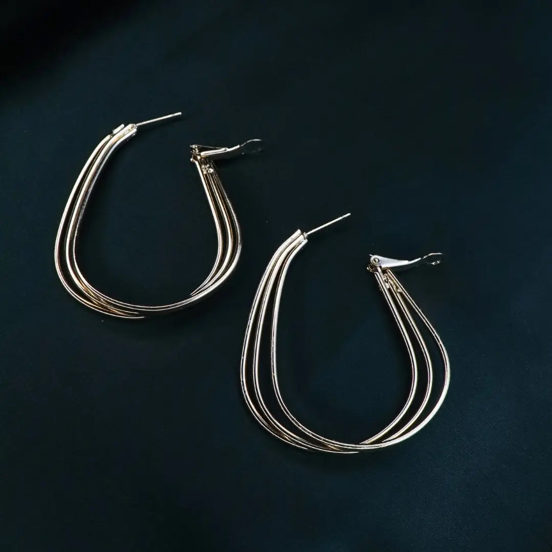 Anti Tarnish Three hoop Earrings