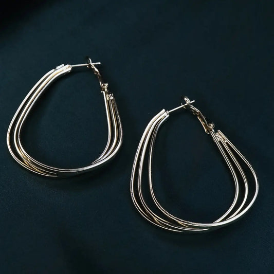 Anti Tarnish Three hoop Earrings