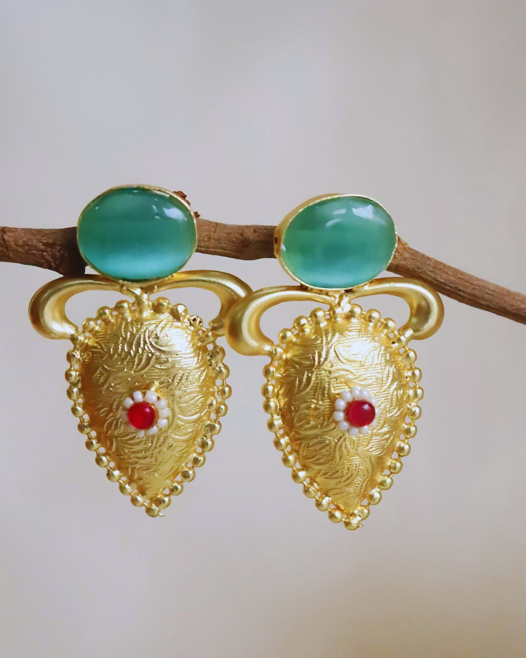 Sea Green Matki Earrings