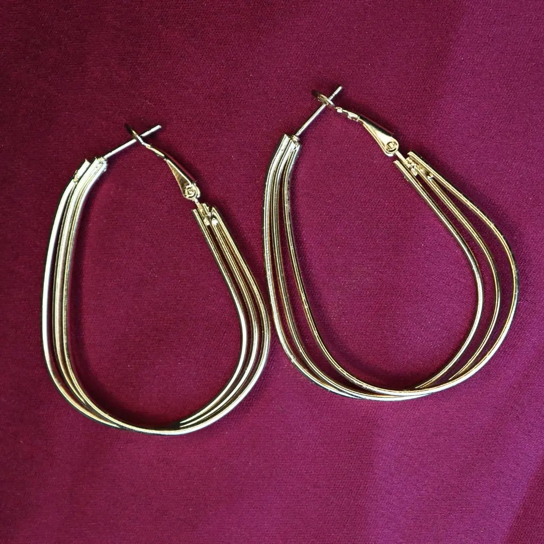 Anti Tarnish Three hoop Earrings