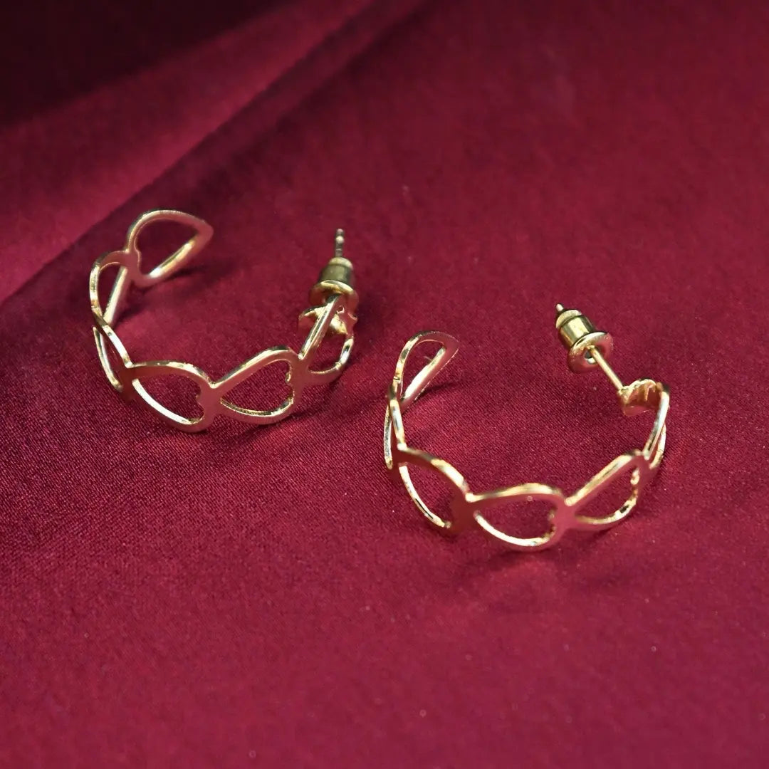 Anti Tarnish Heart Hoop Earrings