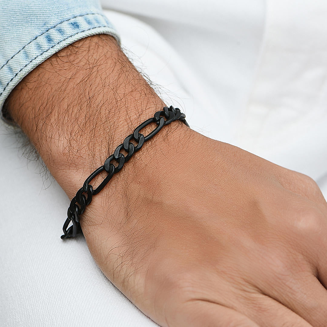 Men Black Chain Stainless Steel Bracelet