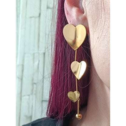 Amora Heart Drop Earrings – 18K Gold Plated