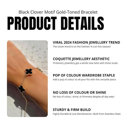 Clover Bracelet for Women - 18K Gold Plated & Anti Tarnish