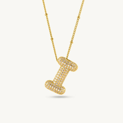 Bubble Initial Letter Pendant Necklace