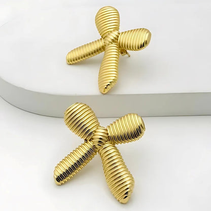 Butterfly Bow Earrings - 18 K Gold Plated Studs