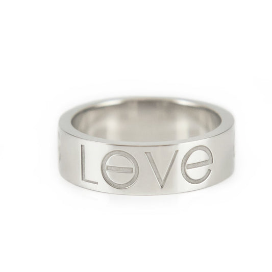 Love Band Silver Ring