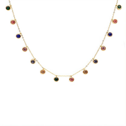 Circle Rainbow Necklace - 18k Gold Plated Pendant