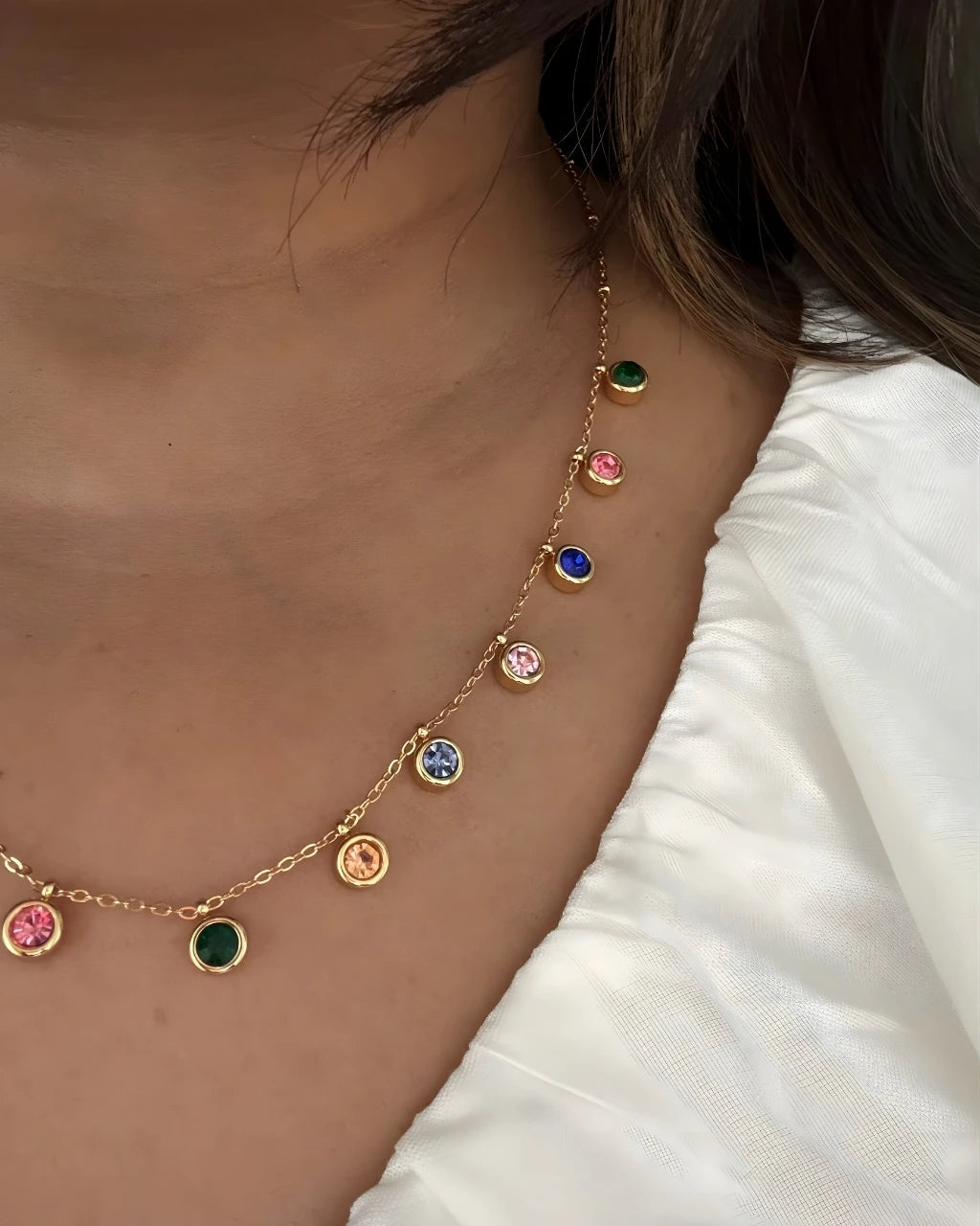 Circle Rainbow Necklace - 18k Gold Plated Pendant