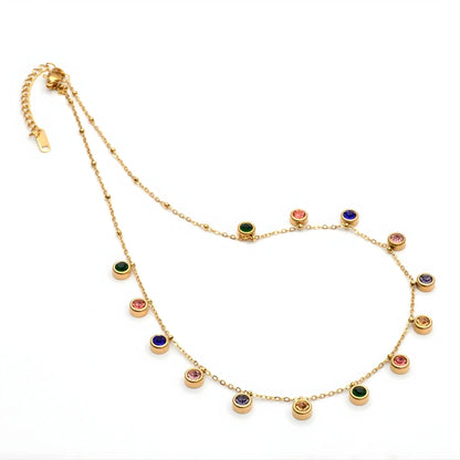 Circle Rainbow Necklace - 18k Gold Plated Pendant