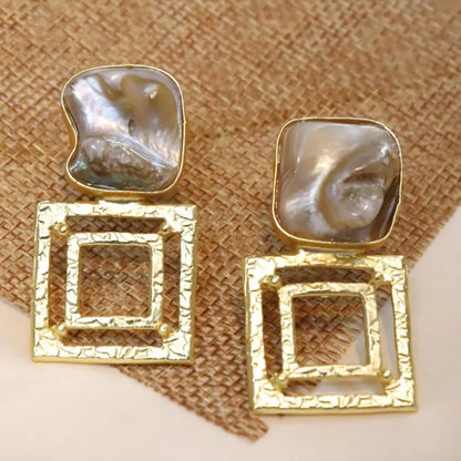 Double Square MOP Earrings