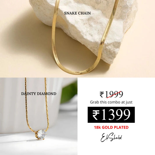 Snake Chain + Dainty Diamond Combo