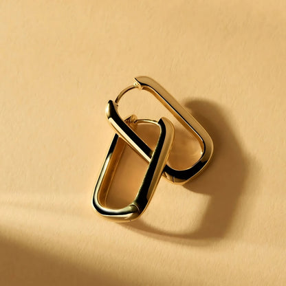 Elegant Square Hoops - 18k Gold Plated Earrings