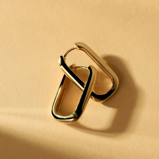 Elegant Square Hoops - 18k Gold Plated Earrings