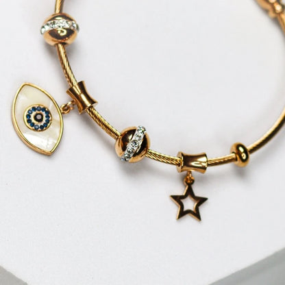 Evil Eye Charm Bracelet - 18K Gold Plated