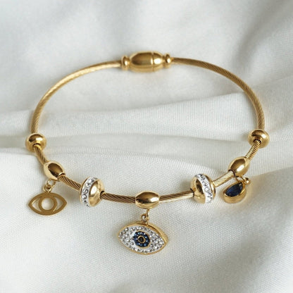  Evil Eye Charm Bracelet – 18K Gold Plated