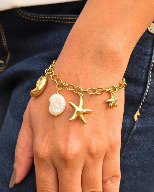 Island Mood Charm Bracelet - 18k Gold Plated