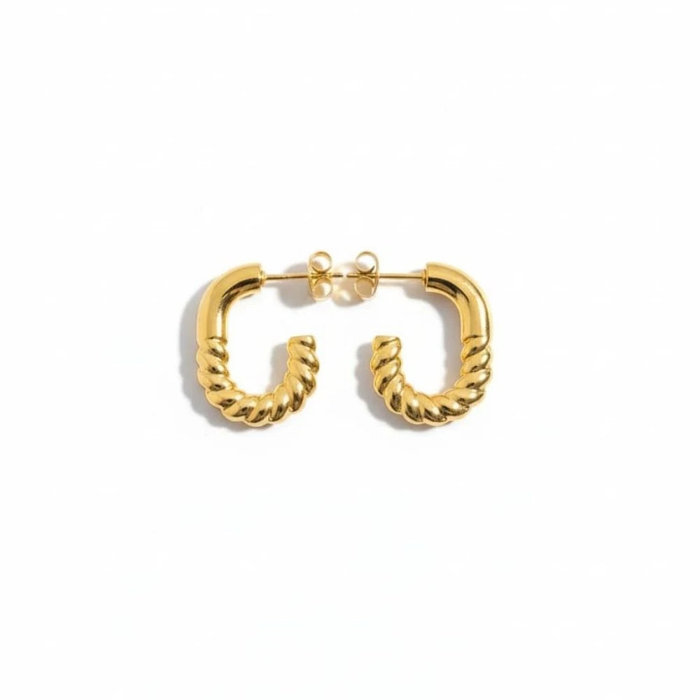 Luna Twist Hoops – 18K Gold Plated
