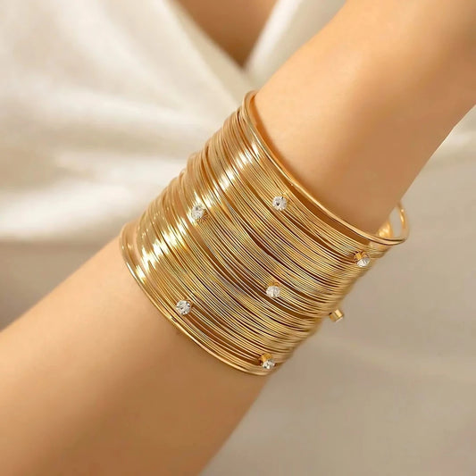 Luxe Boho Cuff Bracelet - 18k Gold Plated Bracelet