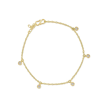 Minimal Bead Anklet - 18k Gold Plated Anti Tarnish
