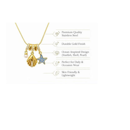 Ocean Charm Necklace – 18K Gold Plated
