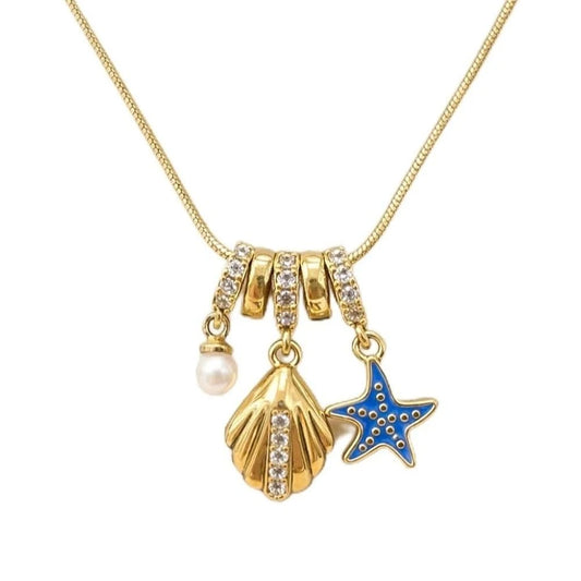 Ocean Charm Necklace – 18K Gold Plated