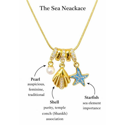 Ocean Charm Necklace – 18K Gold Plated