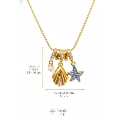 Ocean Charm Necklace – 18K Gold Plated
