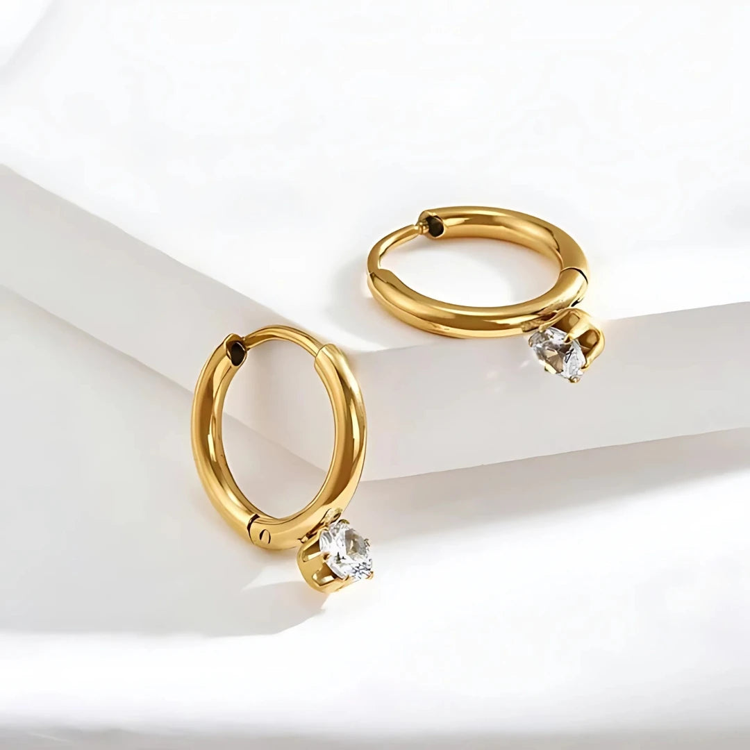 Princess Shine Hoops - 18k Gold Plated
