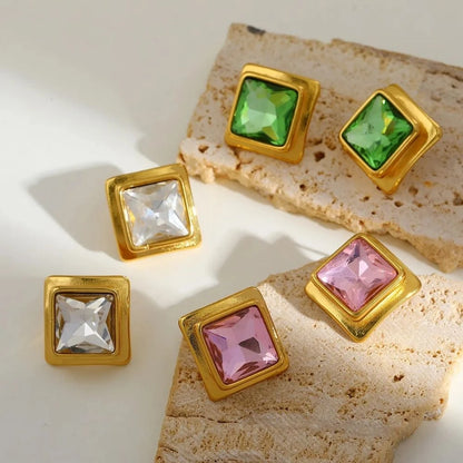 Prisma Gem Studs – 18K Gold Plated