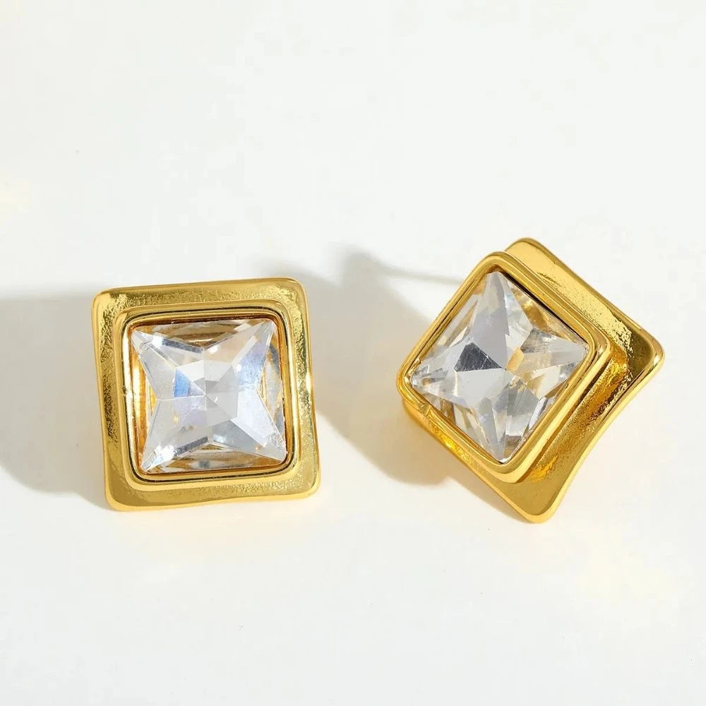 Prisma Gem Studs – 18K Gold Plated