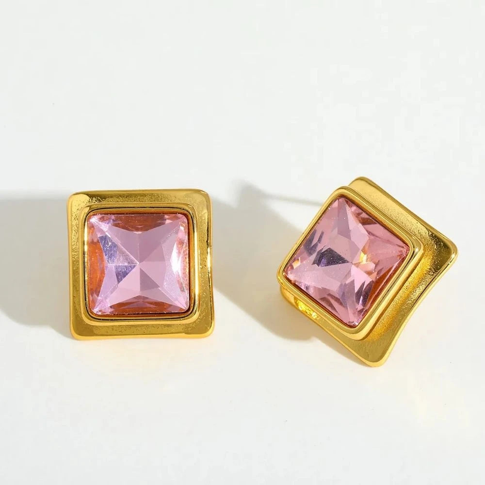 Prisma Gem Studs – 18K Gold Plated