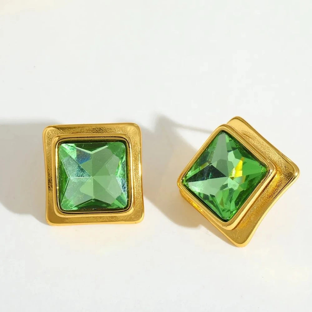Prisma Gem Studs – 18K Gold Plated