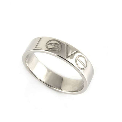 Love Band Silver Ring