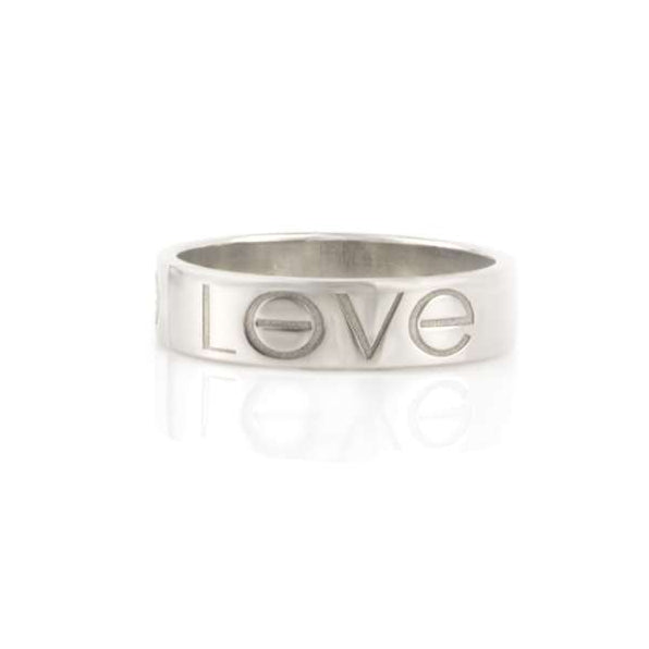 Love Band Silver Ring