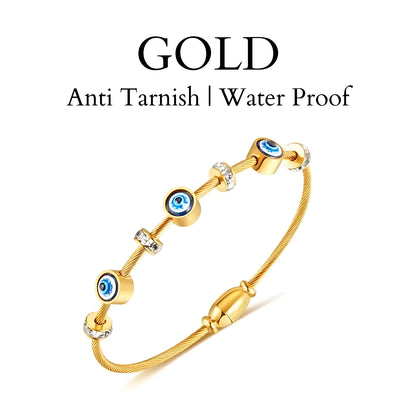 Evil Eye Sleek Anti Tarnish Magnetic Kada Bracelet