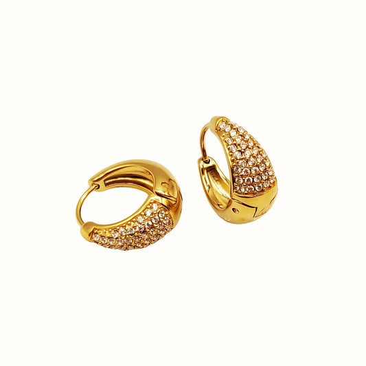 Regal Drop Hoops - 18k Gold Plated Earrings