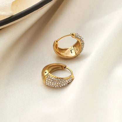 Regal Drop Hoops - 18k Gold Plated Earrings
