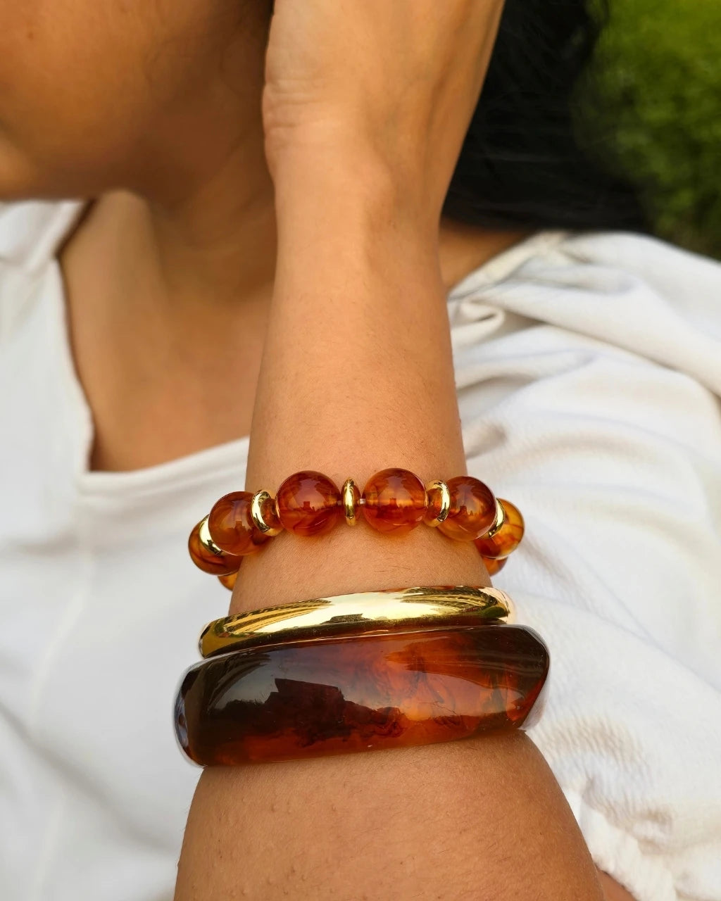 Resin Brown Bangle Combo