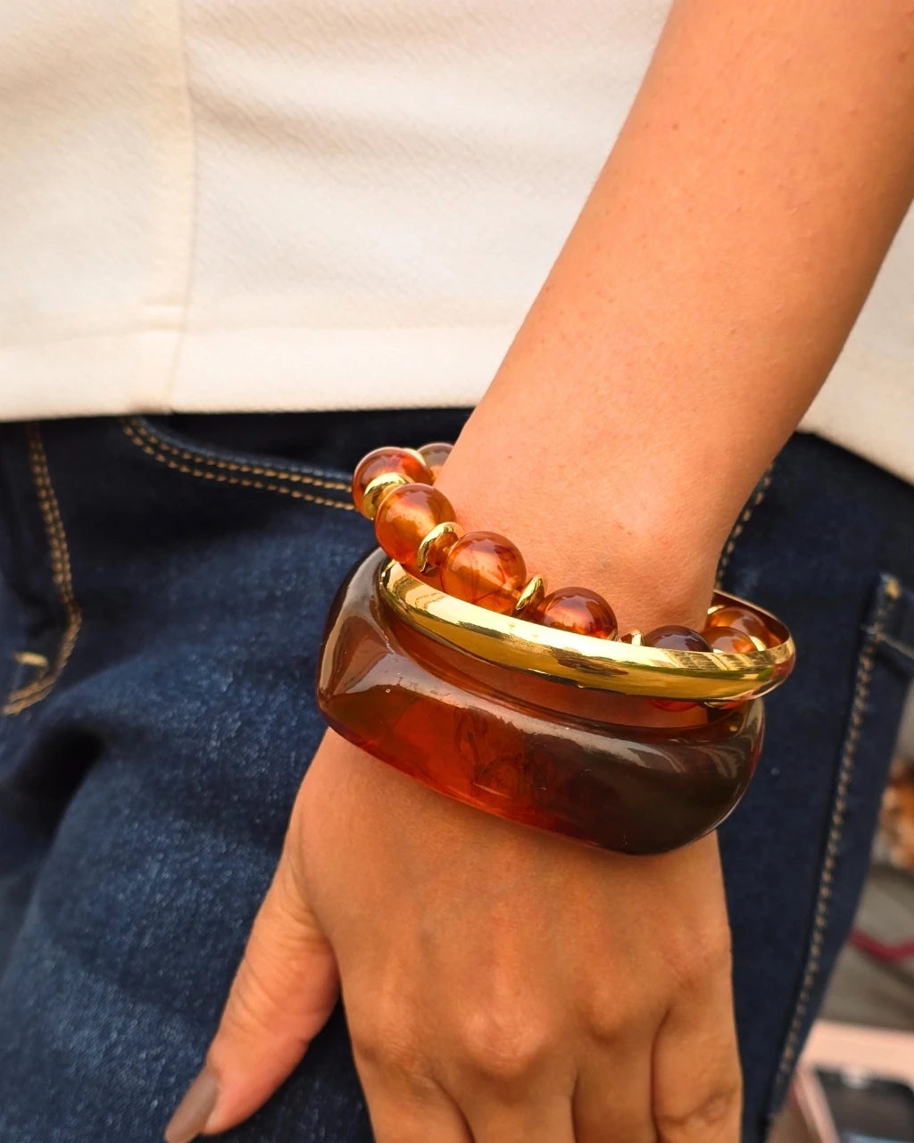 Resin Brown Bangle Combo
