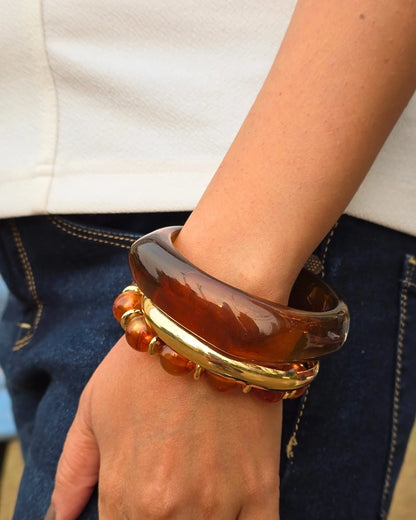 Resin Brown Bangle Combo