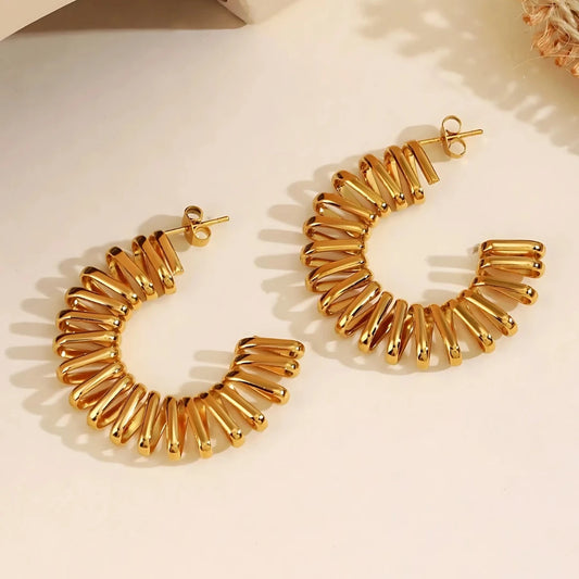 Spiral Hoops - 18K Gold Plated Demi Fine Earrings
